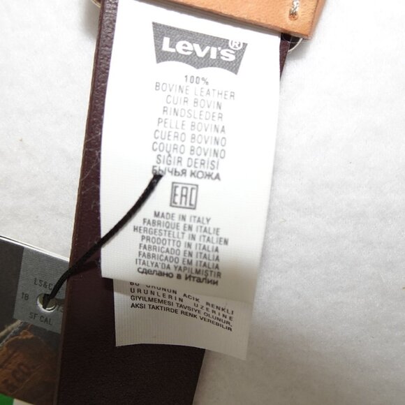 Levi's Leather Casual Belt Men's Size L Brown Slide Close - Picture 8 of 8